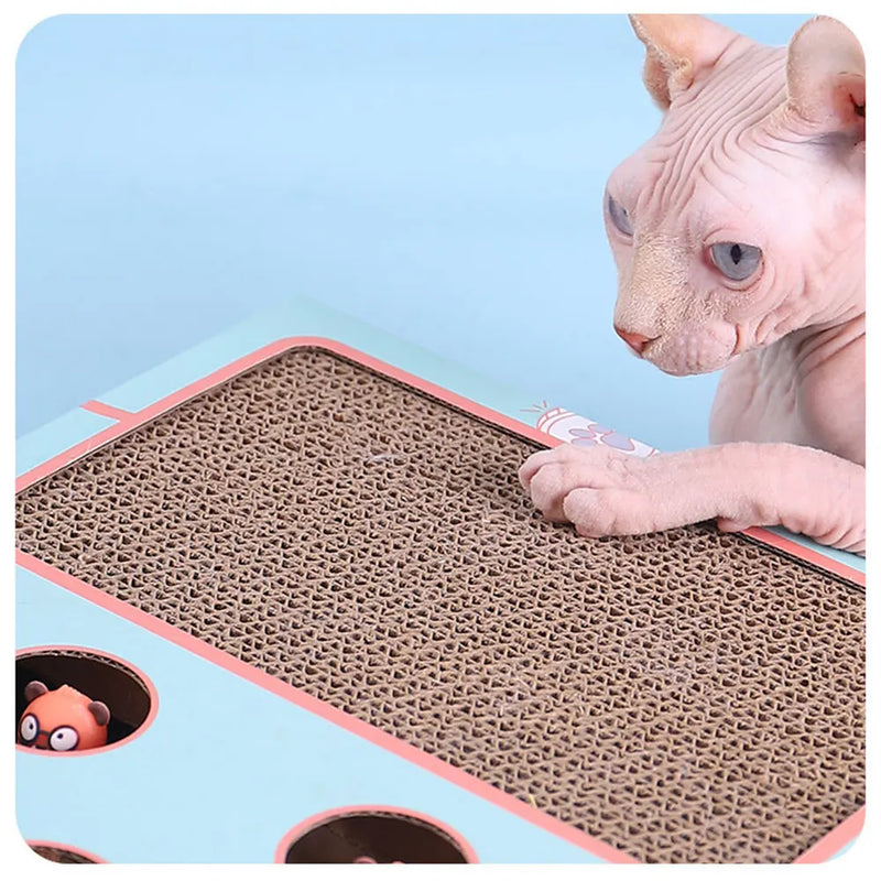Whack-a-Mole Cat Scratching Board Toy - Interactive Fun
