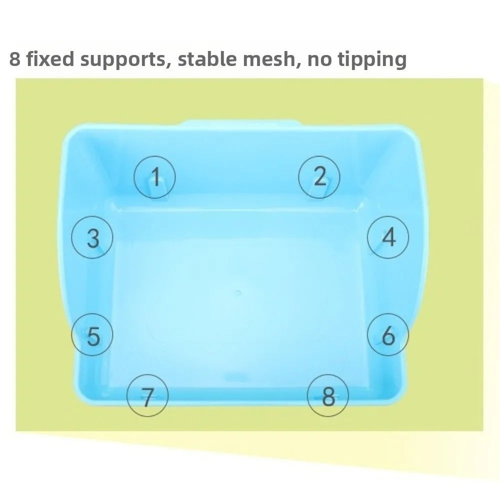 Corner Rabbit Litter Box with Removable Tray and Grid