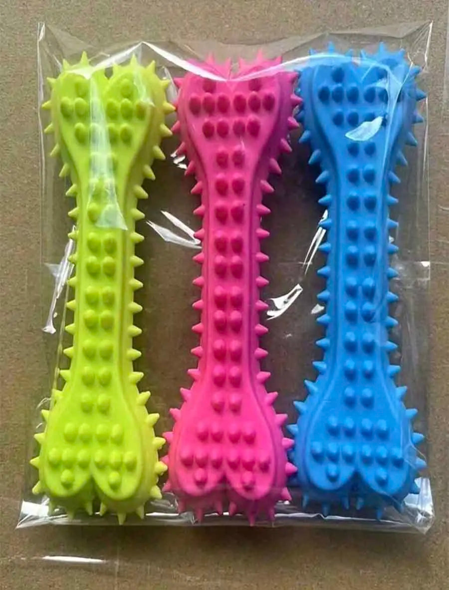 Bone-Shaped Soft Rubber Chew Toy for Small Dogs