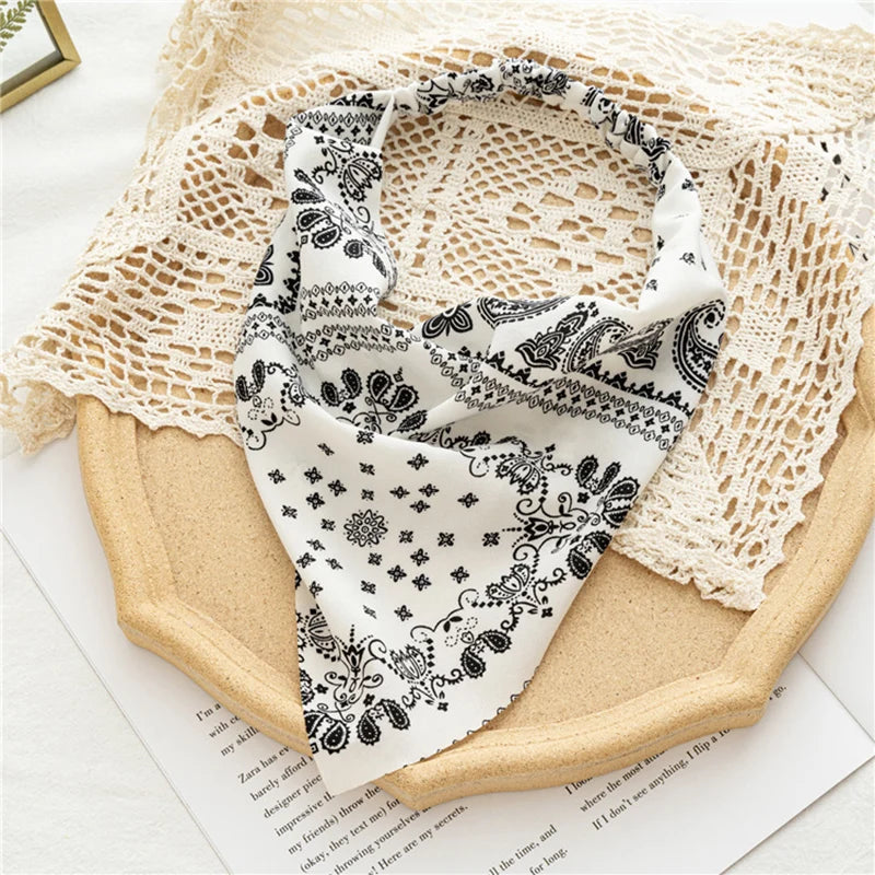 Boho Floral Print Cotton Triangle Hair Bandanas