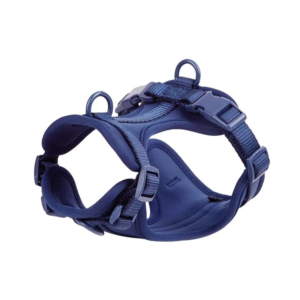 Navy blue reflective dog harness vest for dogs