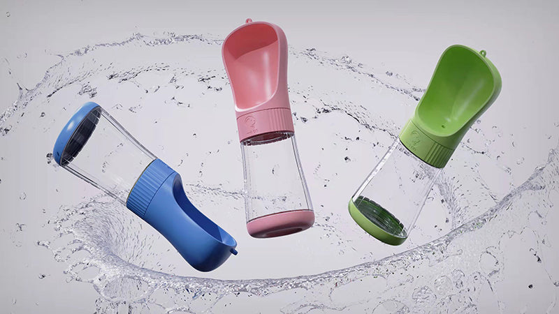 Tragbare 2-in-1 Haustier-Wasserflasche mit Schale