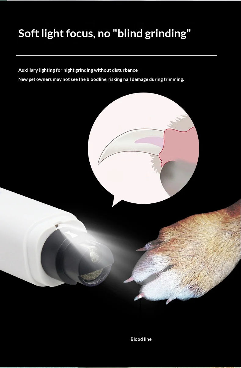 Quiet Electric Pet Nail Grinder for Dogs and Cats