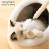 Cozy Cave Cat Bed with Lantern Fish Design