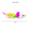Pawstrip Rabbit Fur False Mouse Cat Toy with Feather Rainbow Ball