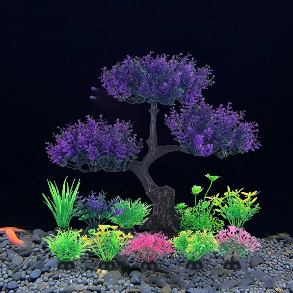 Lifelike Artificial Aquarium Plants – Set of 10