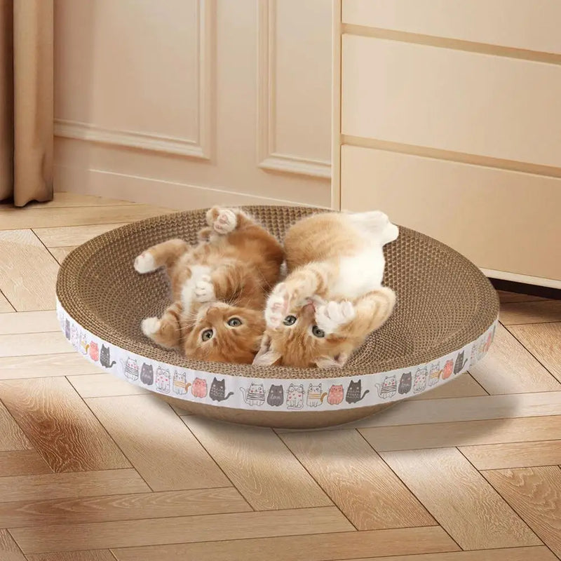 Grattoir pour chat en carton ondulé rond