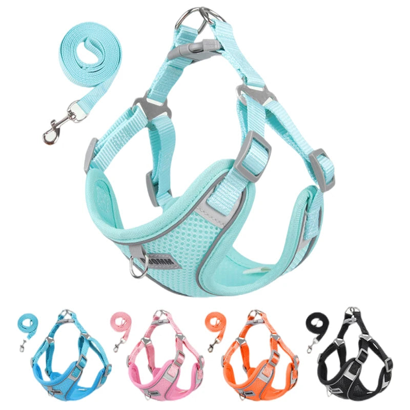 Dog Harness Leash Set with Reflective Strap for Small and Medium Dogs