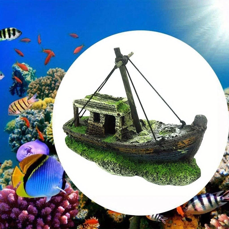 Adorno de Naufragio para Acuario en Resina
