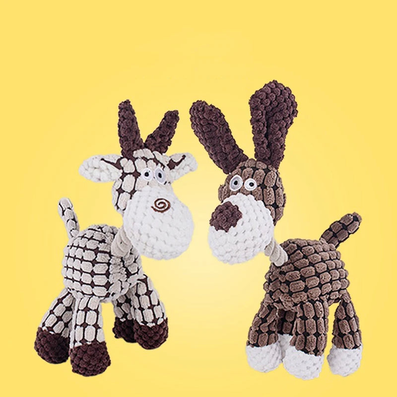 Jouet Interactif pour Animaux en Peluche : Âne avec Corde