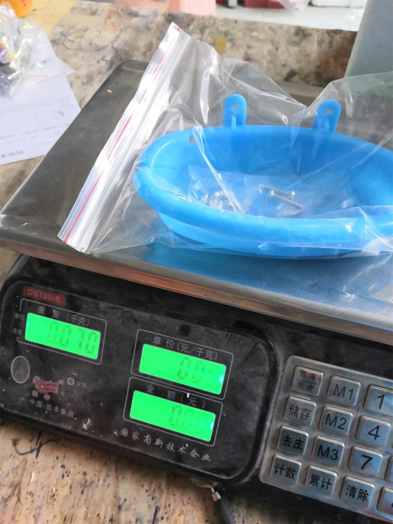 حوض استحمام للطيور في القفص مع مرآة - ببغاء وباراكيت