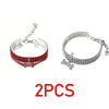 A pair of crystal rhinestone dog collars with quick release buckles shown against a white background.