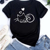 Women Kawaii Cats Print Summer Cartoon T Shirt