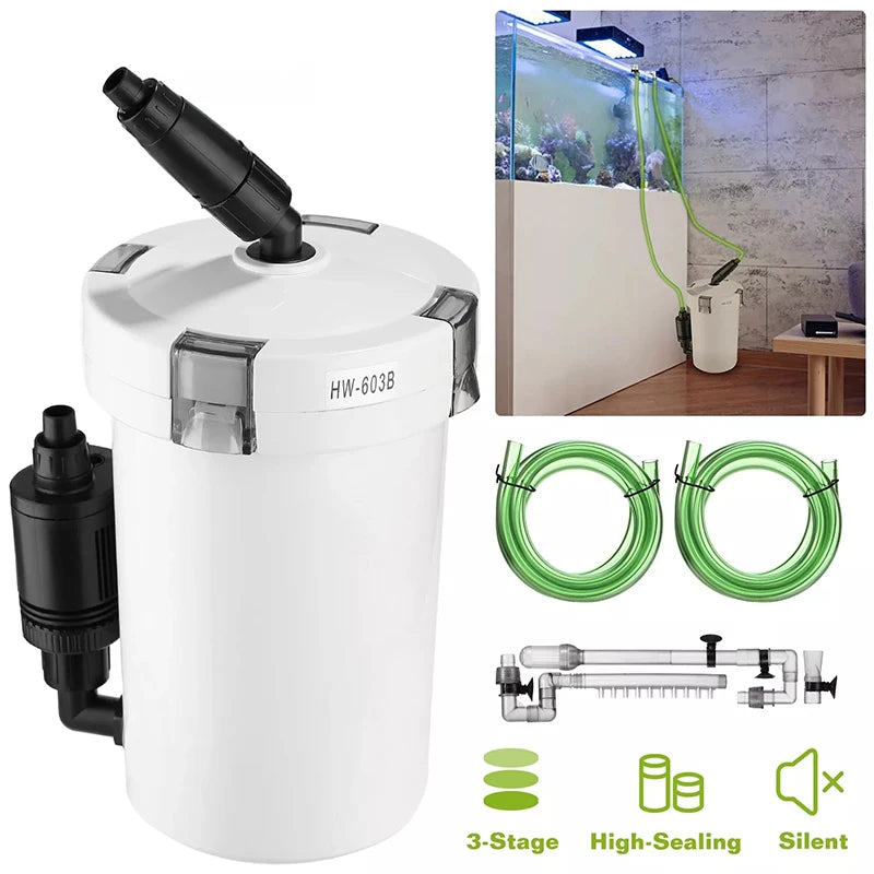 Filtre Externe pour Aquarium Sunsun avec Éponge