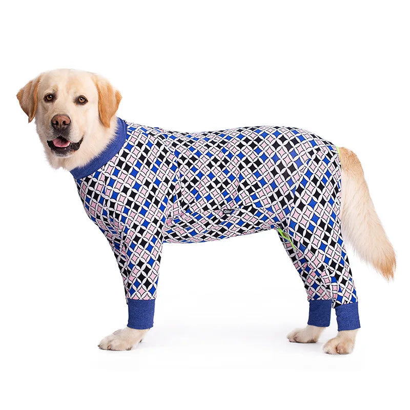 Cartoon Print Cotton Pajamas for Medium and Large Dogs