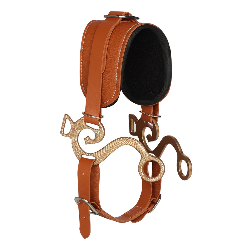 Bridon en cuir réglable pour cheval (Hackamore)