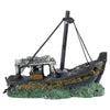 Aquarium Sunken Ship Decoration Resin Fishtank Ornament 12.5x6x10 cm
