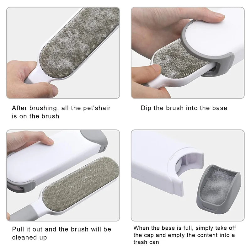 Dual-Sided Reusable Lint and Pet Hair Remover Brush
