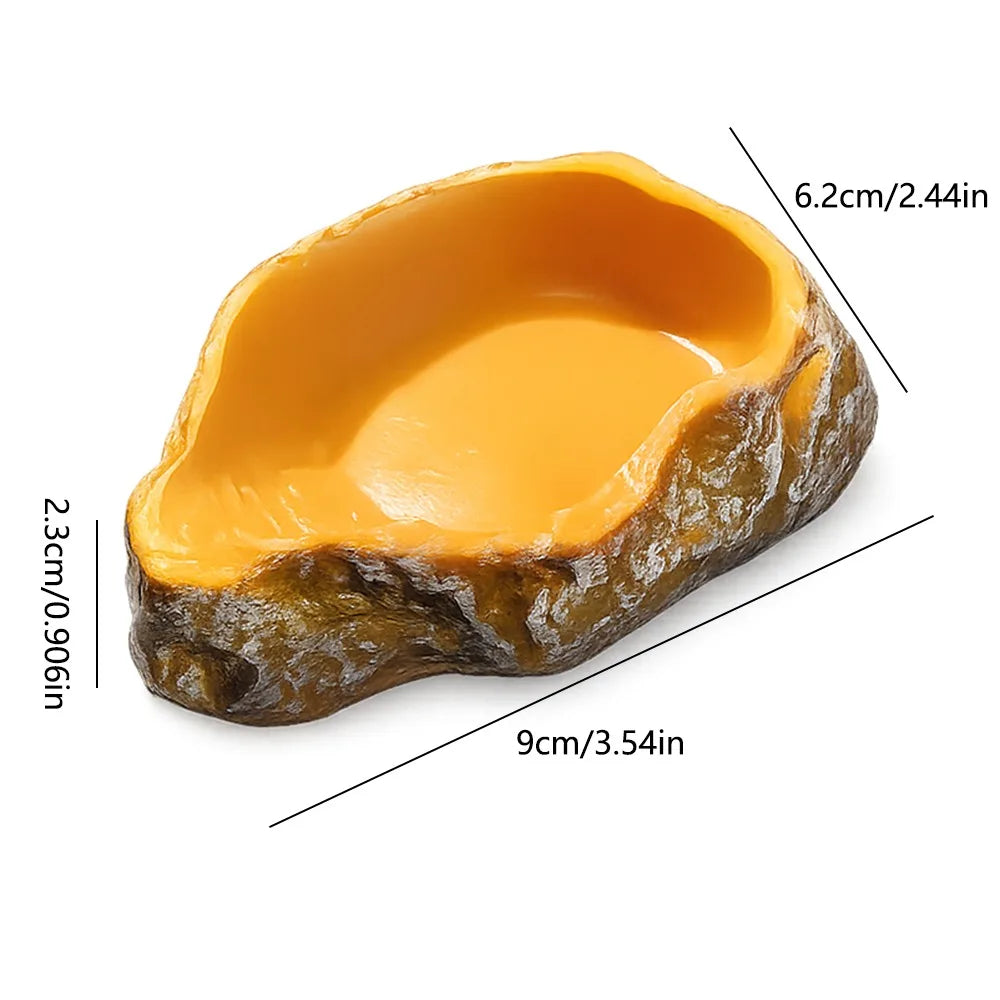 Reptile Feeding and Water Bowl with Natural Tree Stump Design
