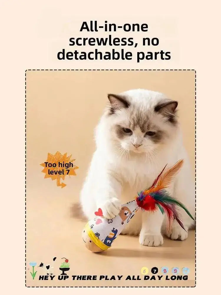 Interactive Feather Teaser Toy for Cats