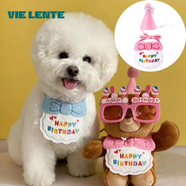 Conjunto de Bufanda y Sombrero para Fiesta de Cumpleaños de Mascota