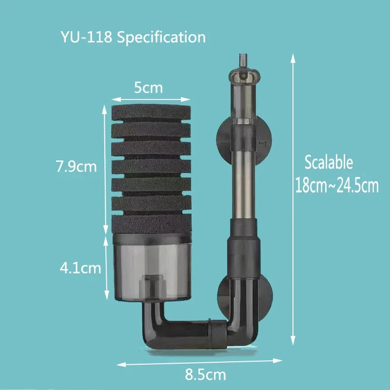 Aquarium Biochemical Sponge Filter with Air Pump Skimmer