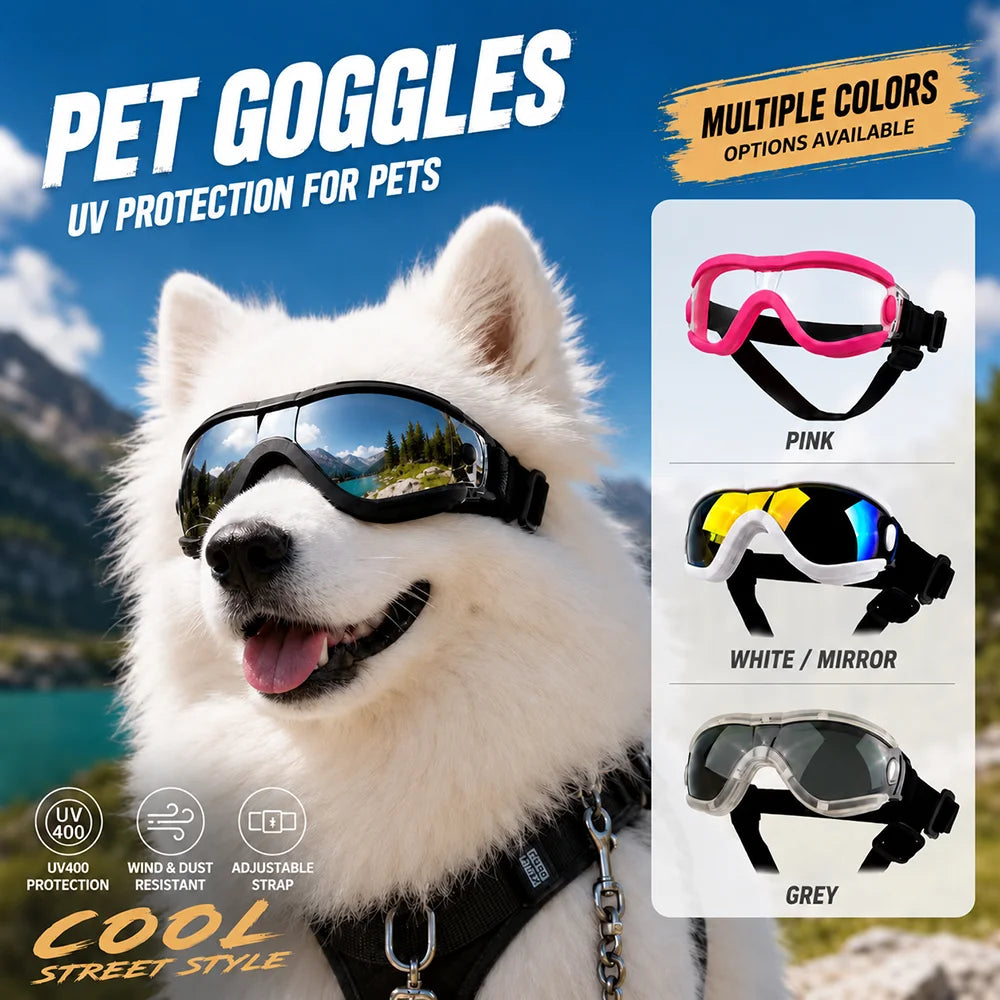 Adjustable Dog Sunglasses with UV Protection