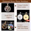 Custom Photo Medallion Pendant Necklace in 18k Gold Finish