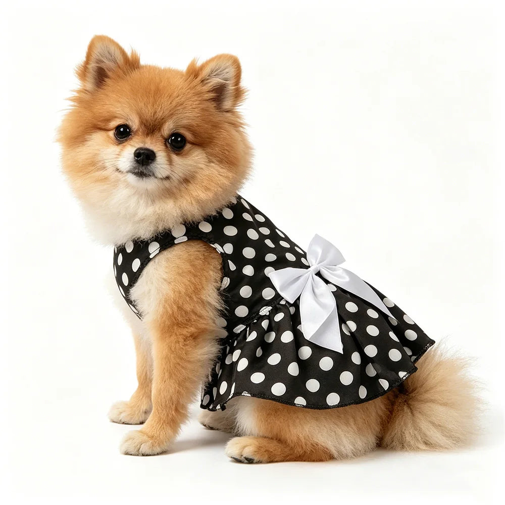 Polka Dot Dog Skirt Dress for Small Breeds