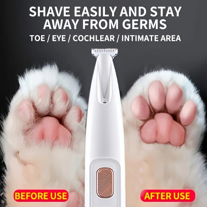 Quiet Pet Grooming Trimmer with LED Light – Cordless & USB Rechargeable