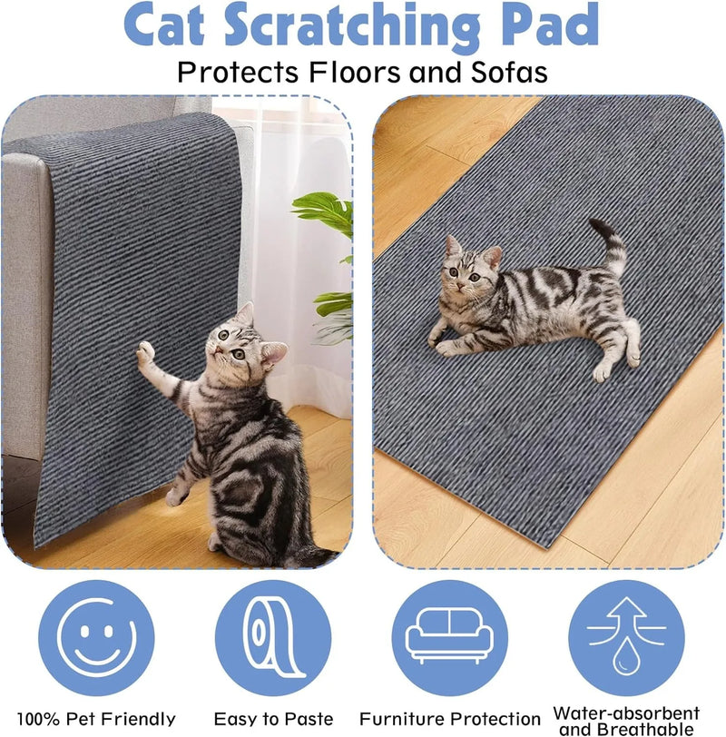 Cat Scratch Mat - Self-Adhesive, Trimmable Furniture Protector