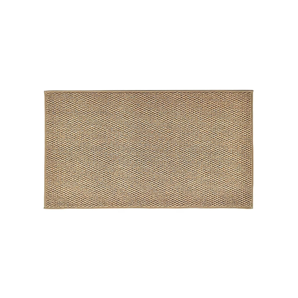 A rectangular faux sisal cat scratching mat with a woven texture and non-slip backing.