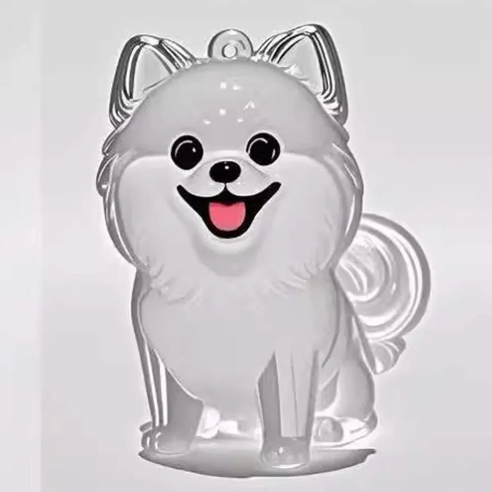 Cartoon Dog Transparent Acrylic Keychain