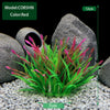 Un bouquet d'artifices aquatiques rouges et verts présenté dans un décor de pierre naturelle.