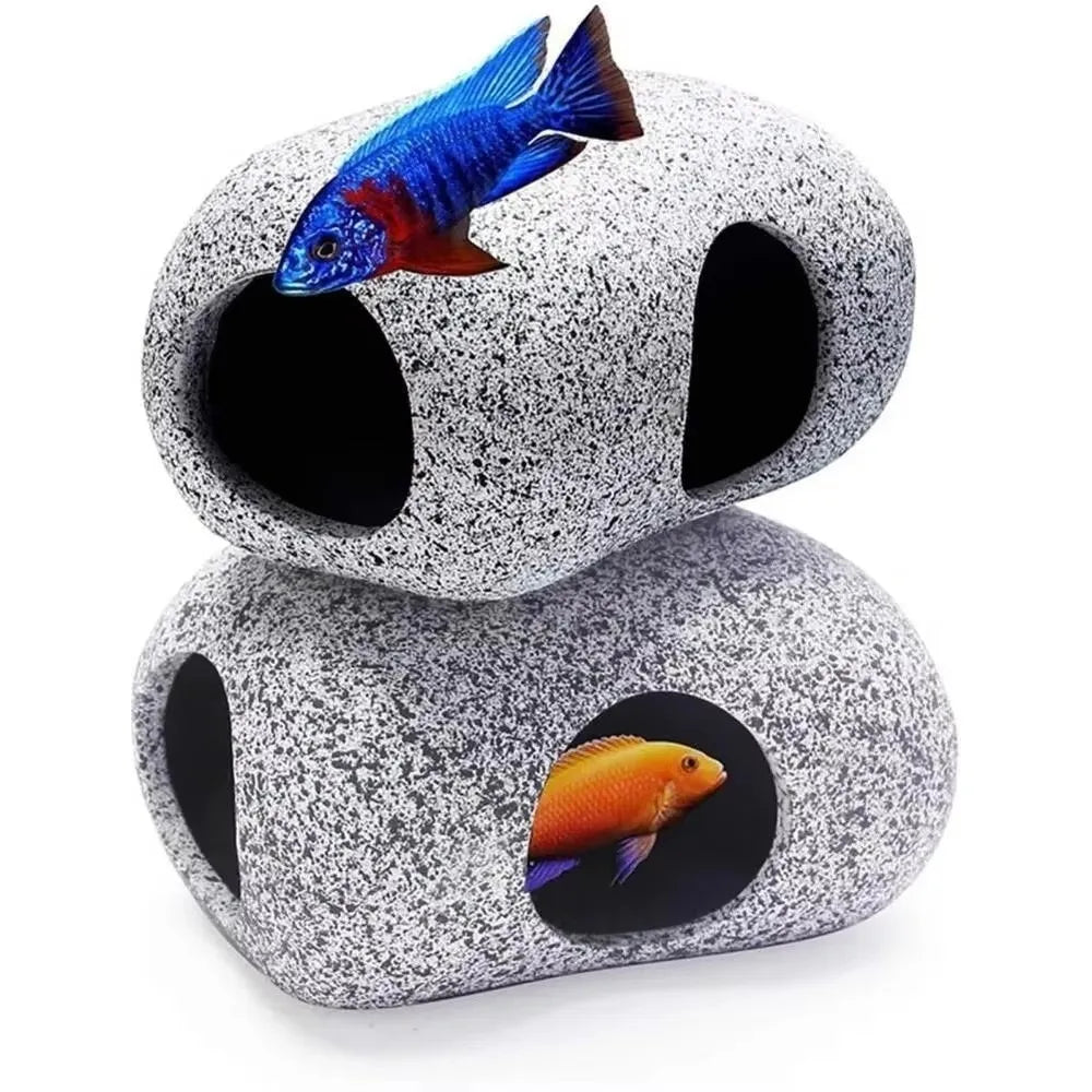 Purple Sand Aquarium Cave Hideaway with Natural Rock Finish