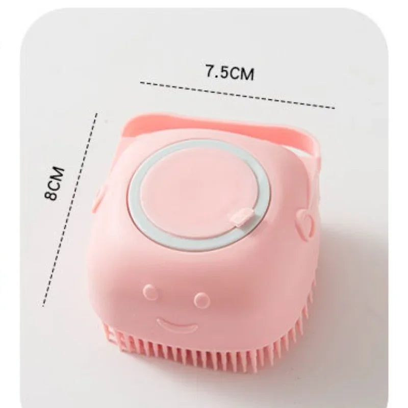 Pet Bathing Massage Brush with Soft Silicone Bristles