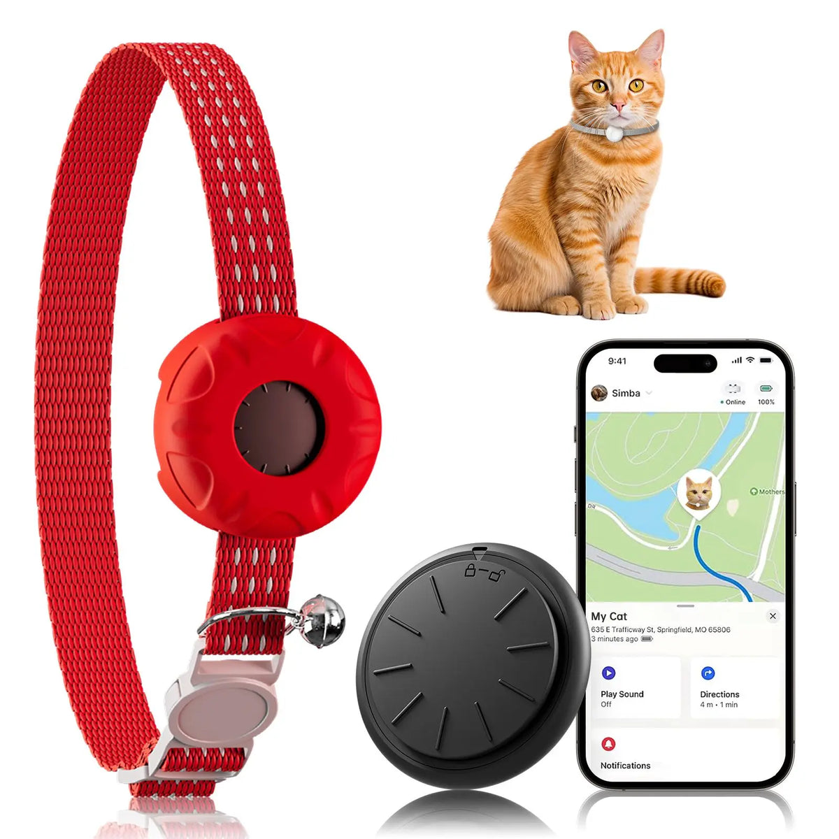 Waterproof GPS Cat Tracker Collar with Safety Buckle