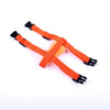 Orange cartoon rabbit harness and leash set with black buckles