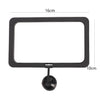 Comedero de peces rectangular negro con anillo colgante, mide 16x10 cm.