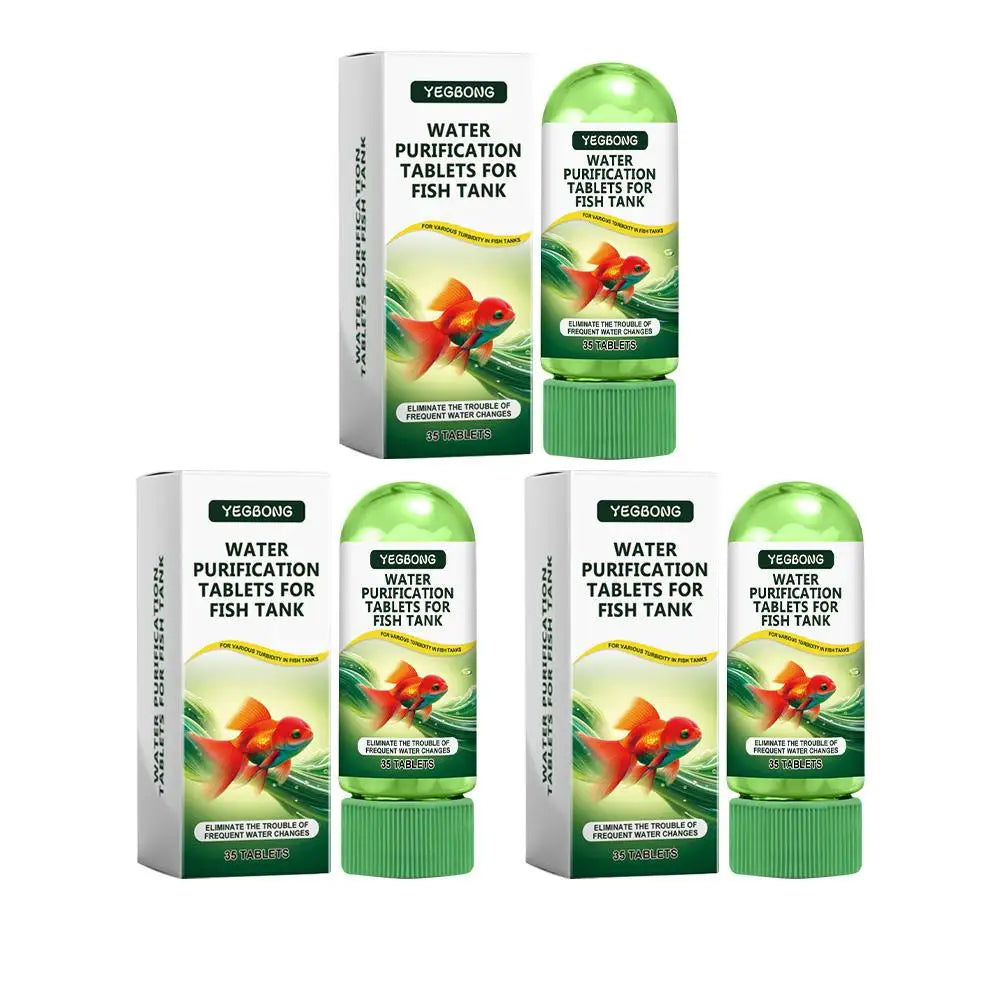 Three boxes of Yegbong water purification tablets for fish tank