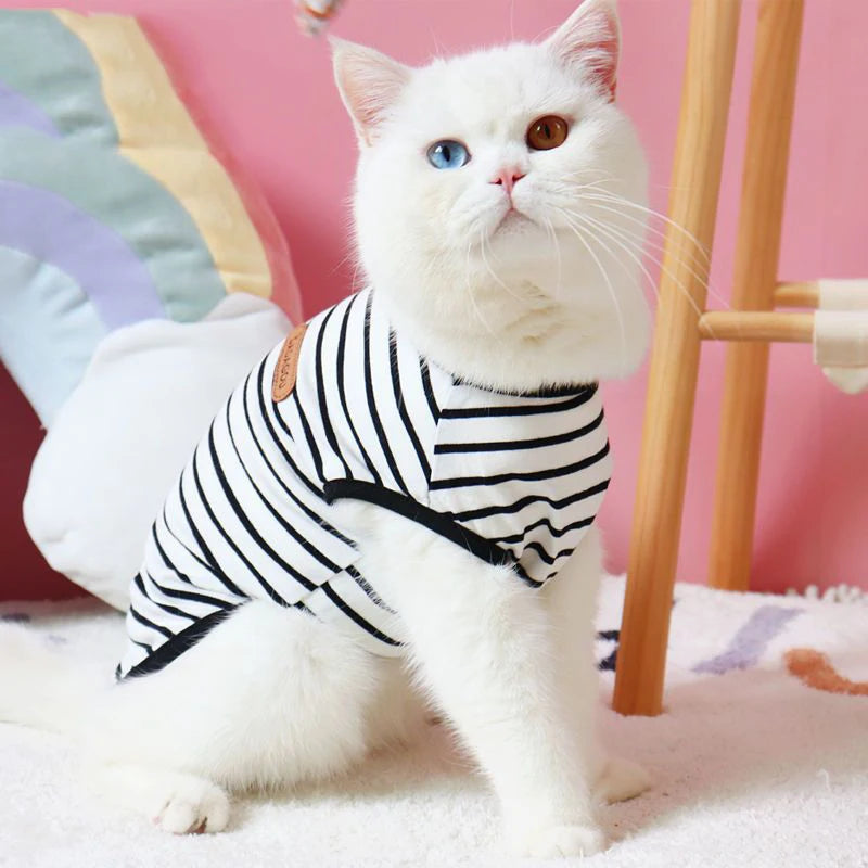 Striped Sleeveless Pet Vest for Small Dogs and Cats
