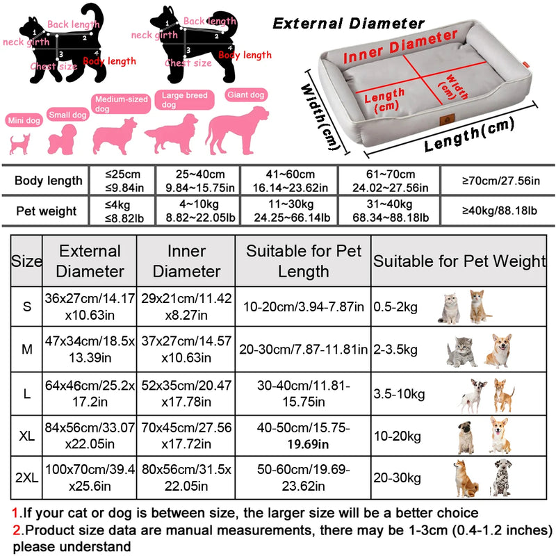 Lit Carré pour Chien Quatre Saisons