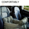 Dog Car Seat with Safety Belt – Non-Slip, Washable Travel Bed for Small Dogs