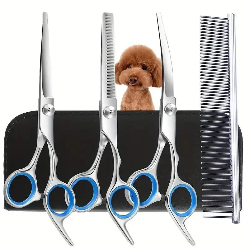 Safe Round-Tip Dog Grooming Scissors – Stainless Steel, Ergonomic Design