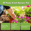 Plastic Plant Nursery Pots with Drainage Holes (Set of 10)