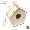 Unfinished Wooden Bird House Kit with Hemp Rope for DIY Painting