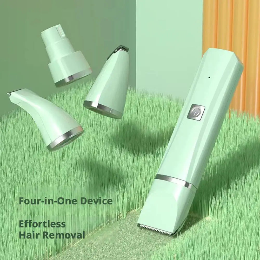 4-in-1 Rechargeable Pet Grooming Kit with Dual-Speed Ceramic Blade