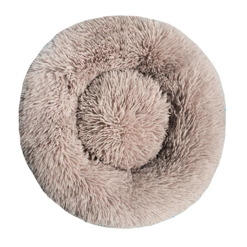 Cozy Plush Round Pet Bed for Dogs and Cats
