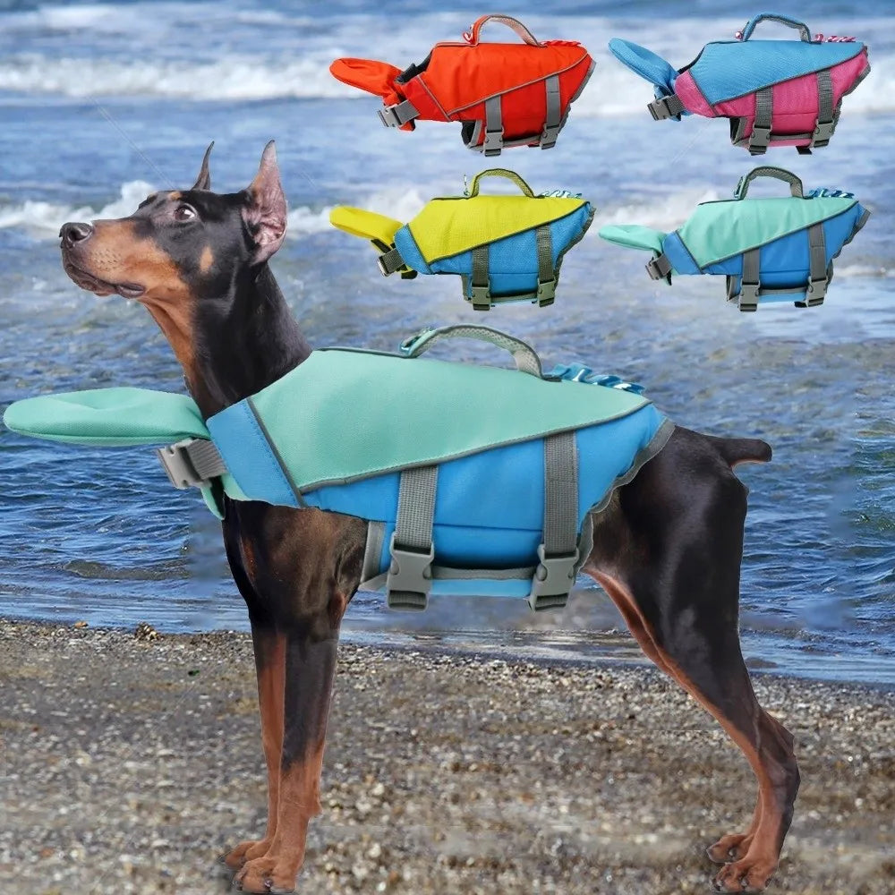Adjustable Dog Life Jacket with Reflective Stripes