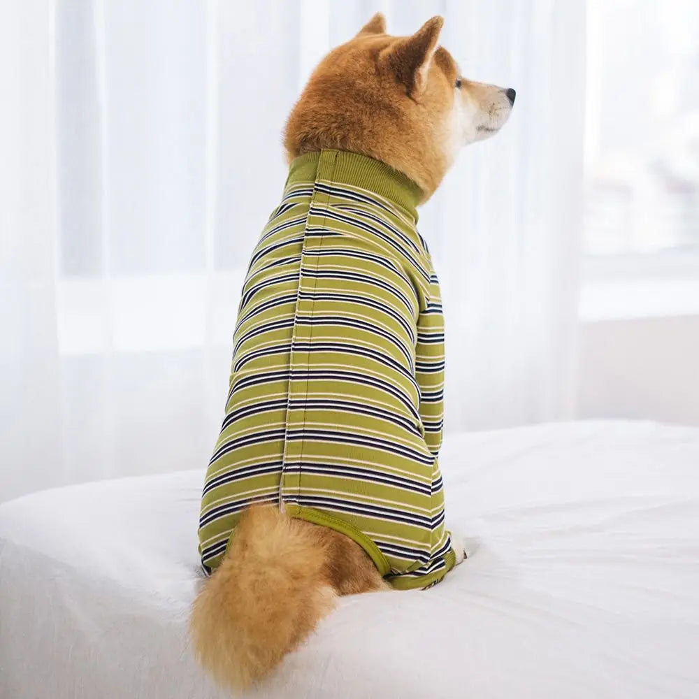 Striped Four-Leg Dog Pajama Jumpsuit
